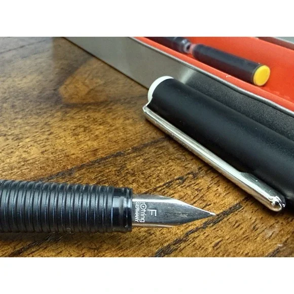 RARE Rotring ArtPen Lettering M Fountain Pen NOS Unused w/ Original Metal Box - Picture 7 of 11